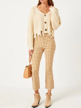 HAYDEN LOS ANGELES | Mustard Gingham Pants Size Small